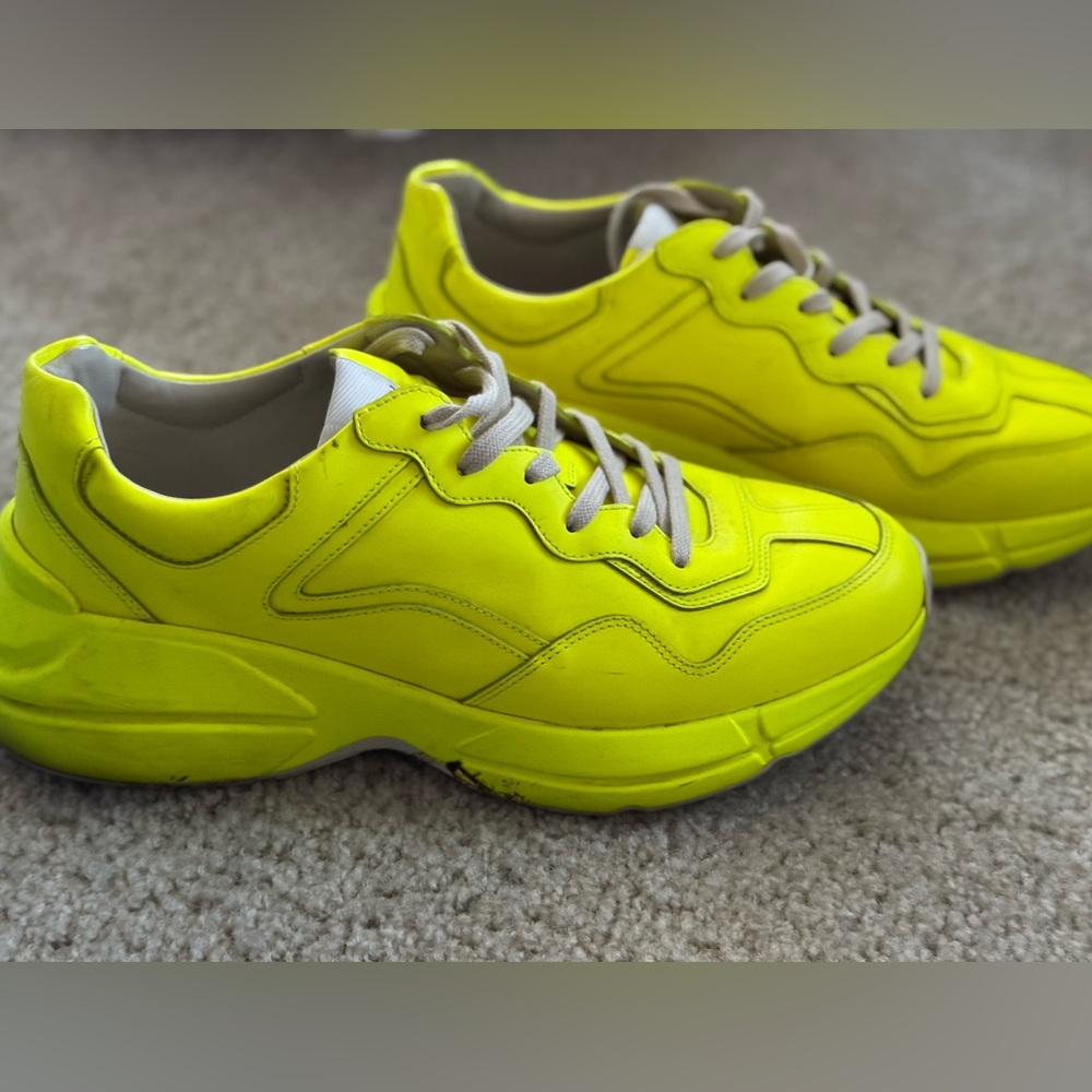 Gucci Rhyton Fluorecent Yellow Sneakers